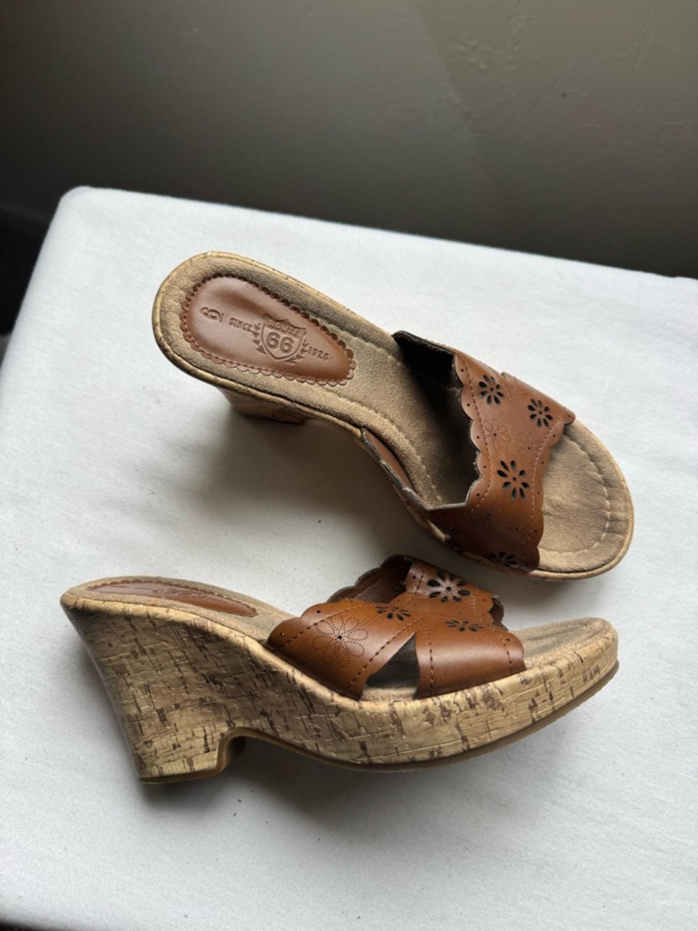 Vintage-inspired Route 66 Brown Mule Heels 🤎 Size 6
